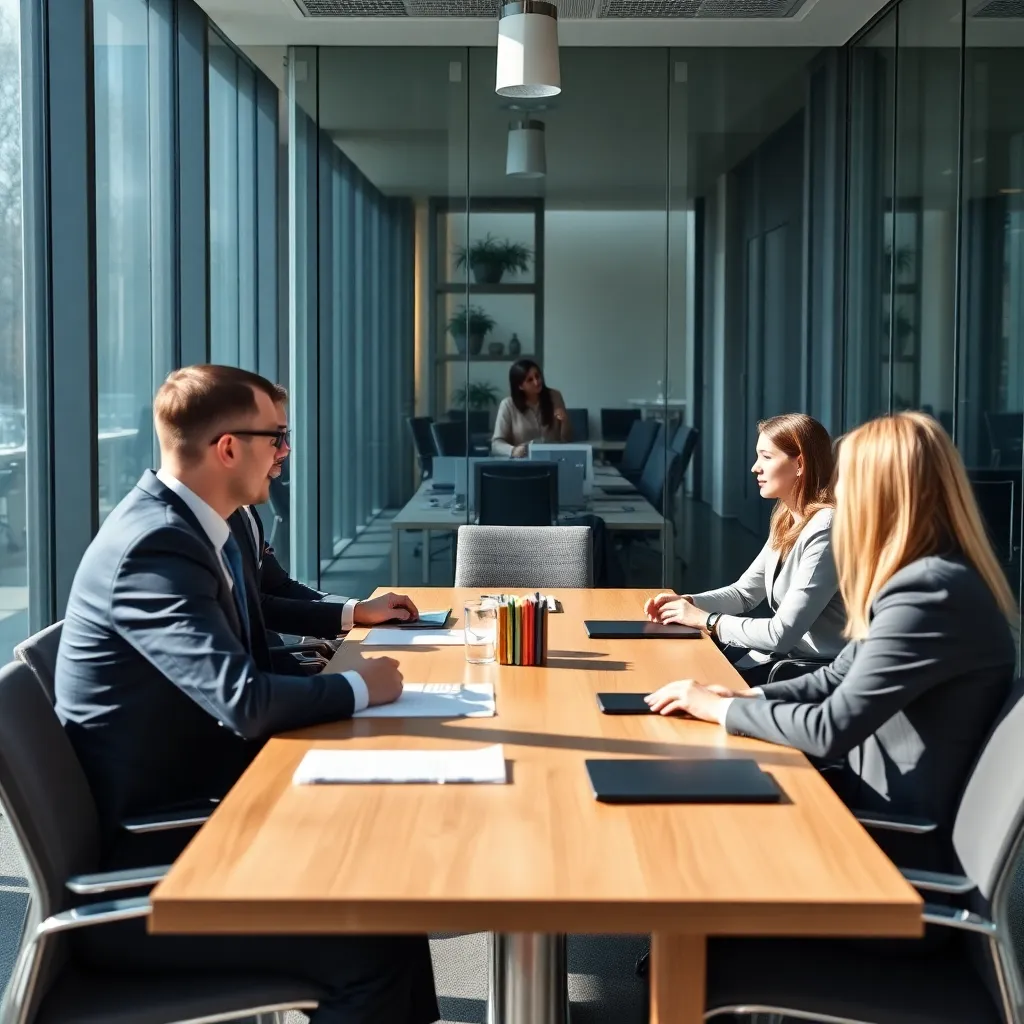 Professionele onderhandeling in een vergaderruimte