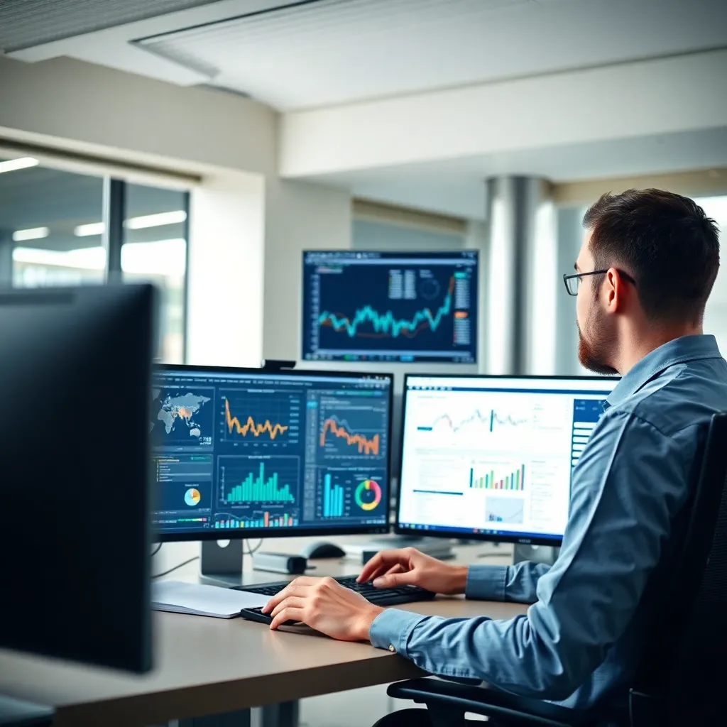 Professional analyseert data op laptop en tablet